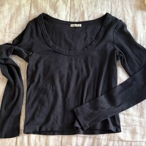 Marine Layer Charcoal Ribbed Long Sleeve